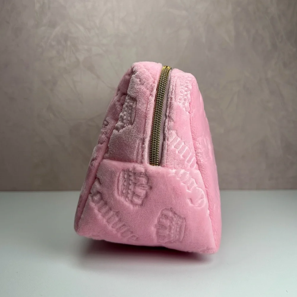 Juicy Couture Pink Embossed Crown Cosmetic Pouch